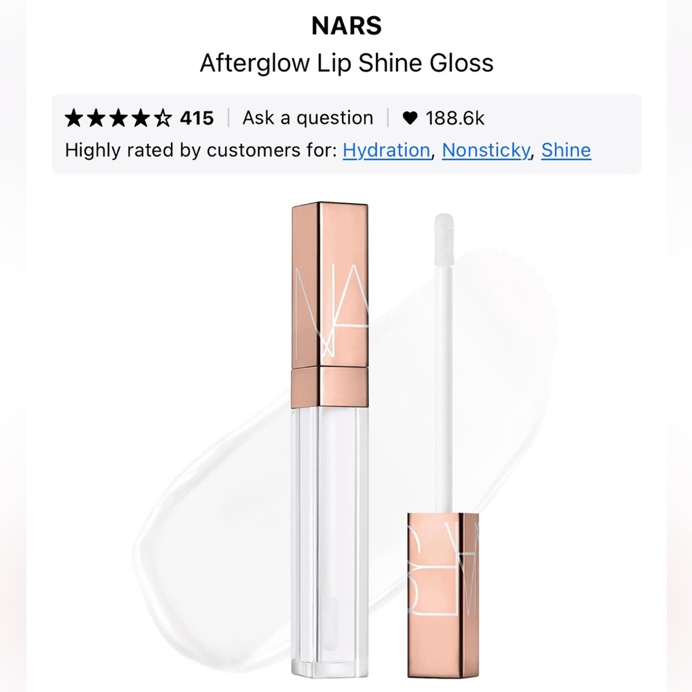 NIB NARS Afterglow Lip Shine Gloss in Triple X
